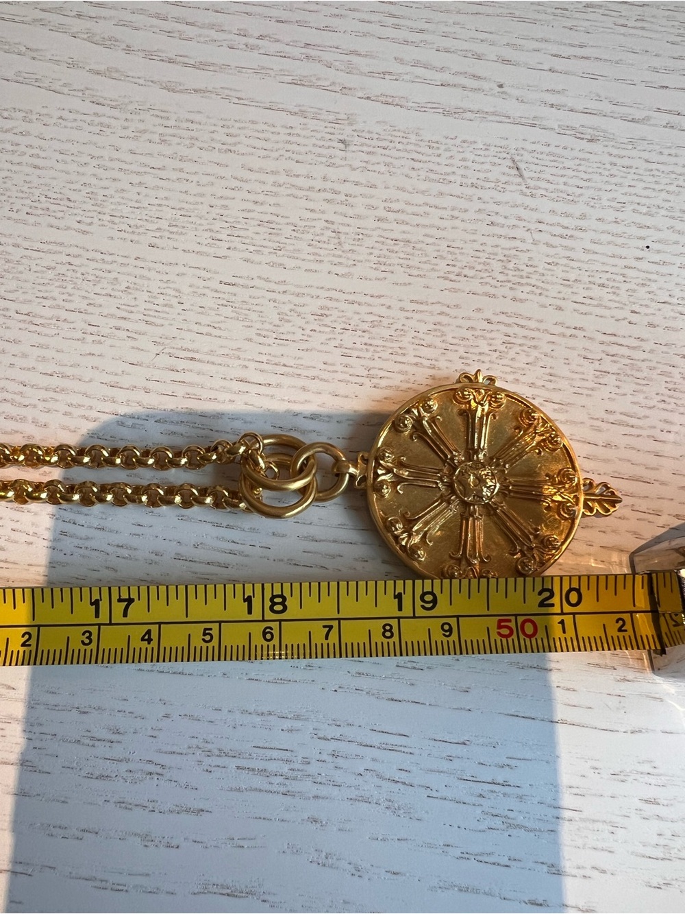 Julie Vos Meridian Gold Embossed Medallion Necklace & earring set - Picture 7 of 11